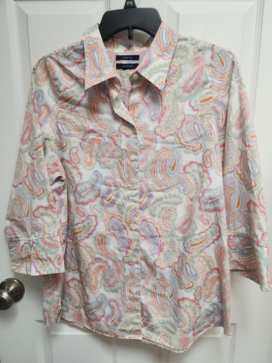Vineyard Vines Tops - Vineyard Vines Multicolor Paisley Button-Down Shirt on White